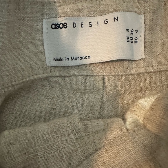 ASOS dad short with linen in natural size 4 - Picture 2 of 4